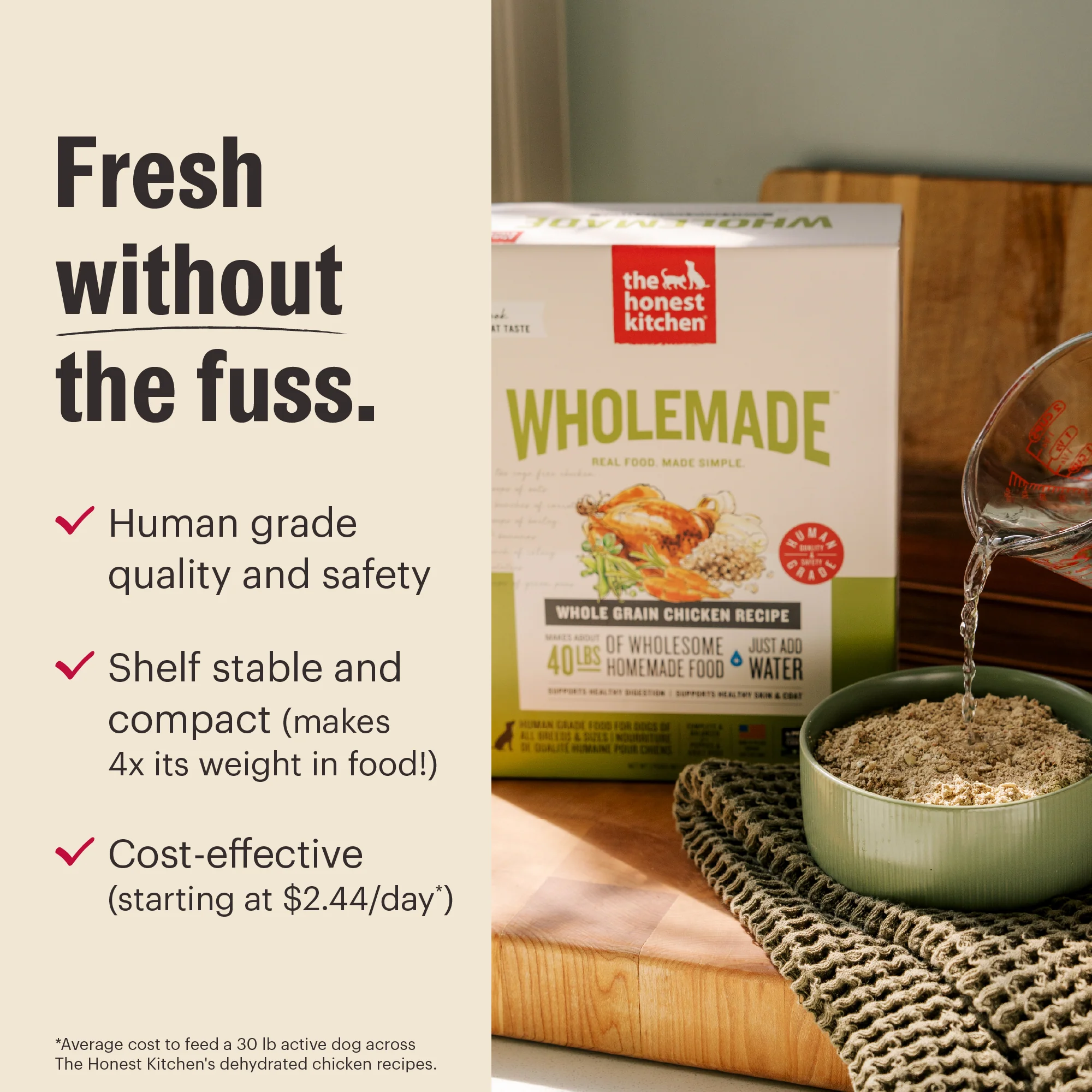 Wholemade Whole Grain Chicken & Salmon Dehydrated Puppy Dog Food - Image 5